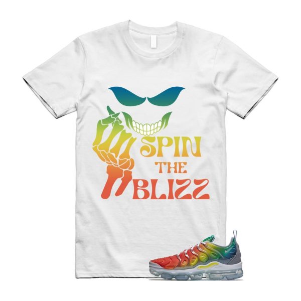 VaporMax Rainbow Air Plus White Neptune Blue Dynamic Yellow T Shirt Match BLIZZ Jezsport.com