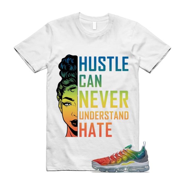 VaporMax Rainbow Air Plus White Neptune Blue Dynamic Yellow T Shirt Match HUSTLE Jezsport.com