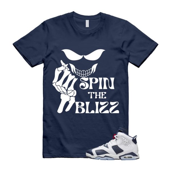 6 Olympic Midnight Navy White Varsity Red Retro T Shirt Match BLIZZ Jezsport.com