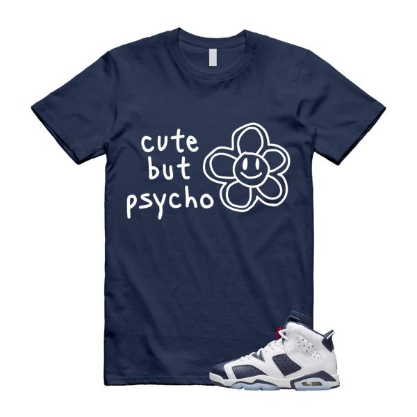 6 Olympic Midnight Navy White Varsity Red Retro T Shirt Match PSYCHO Jezsport.com