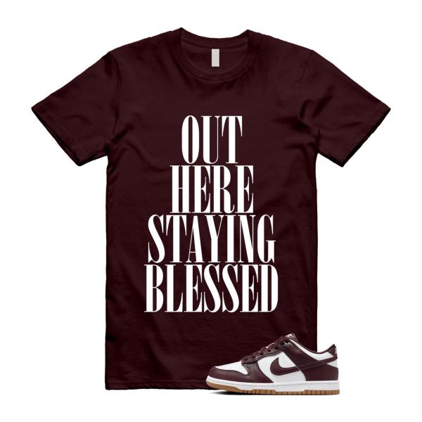 Dunk Burgundy Crush Gum Light Brown White Low T Shirt Match STAYBLS Jezsport.com