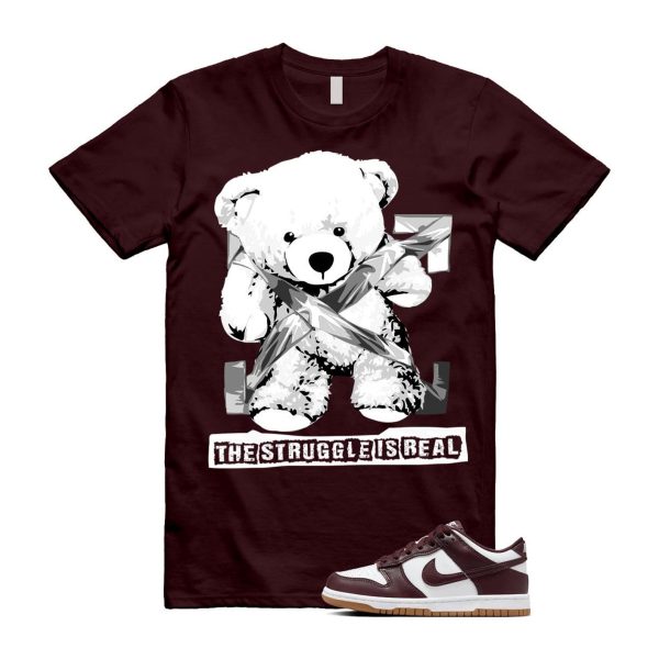 Dunk Burgundy Crush Gum Light Brown White Low T Shirt Match STRUG Jezsport.com