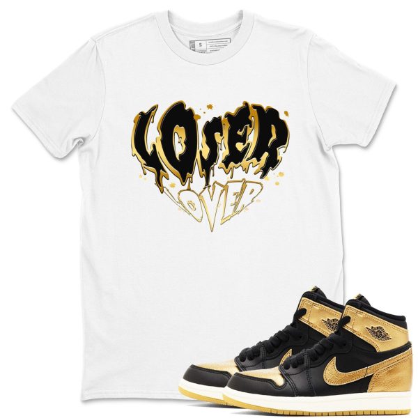 Melting Loser Lover Unisex Crew Neck T Shirt To Match 1 High OG Retro Black Metallic Gold Jezsport.com