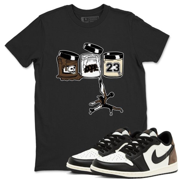 Sneaker Paint Unisex Crew Neck Sneaker Matching T Shirt To Match 1 Low Mocha AJ1 Jezsport.com