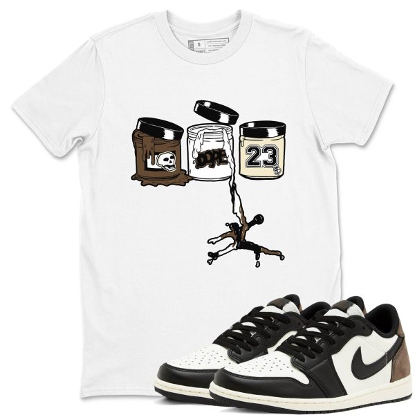 Sneaker Paint Unisex Crew Neck Sneaker Matching T Shirt To Match 1 Low Mocha AJ1 Jezsport.com