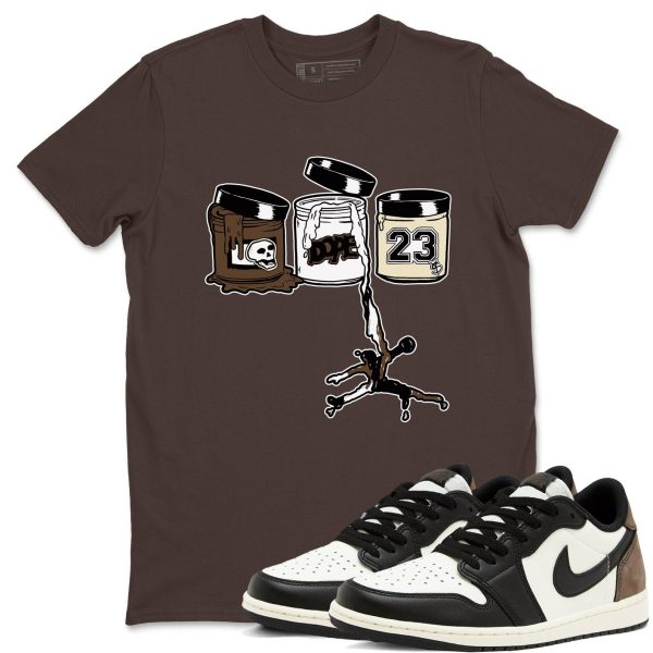 Sneaker Paint Unisex Crew Neck Sneaker Matching T Shirt To Match 1 Low Mocha AJ1 Jezsport.com