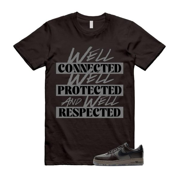 Air Force 1 Paris Black Tea Petra Brown Low T Shirt Match WELL Jezsport.com