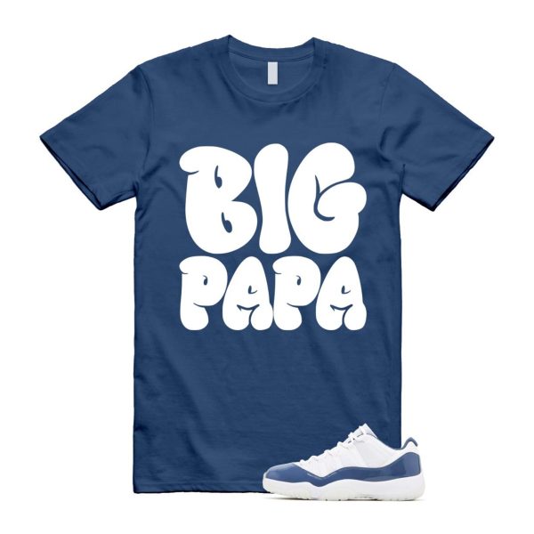 11 Diffused Blue White Midnight Navy Football Grey Retro Low T Shirt Match PAPA Jezsport.com