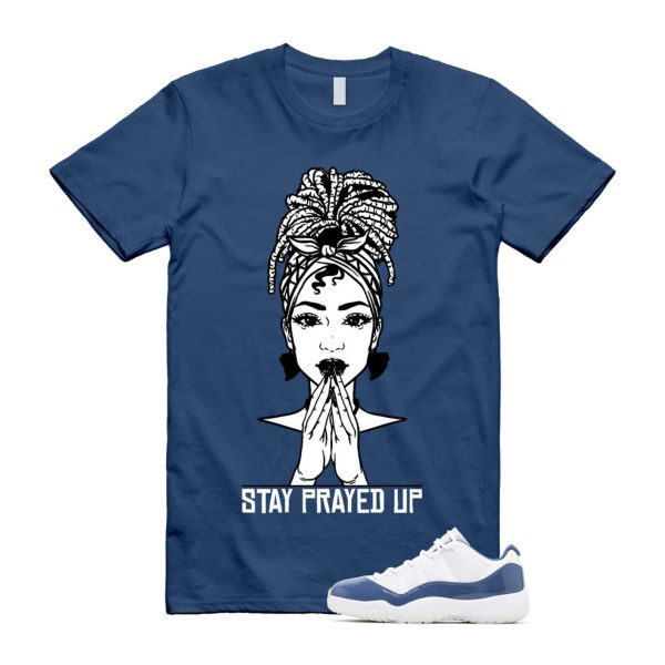 11 Diffused Blue White Midnight Navy Football Grey Retro Low T Shirt Match PRAY Jezsport.com