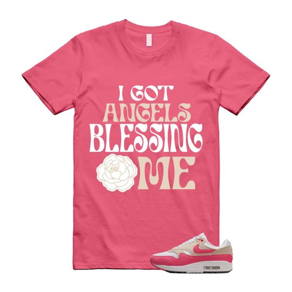 Air Max 1 Aster Pink Light Orewood Brown Black White T Shirt Match ANGELS Jezsport.com