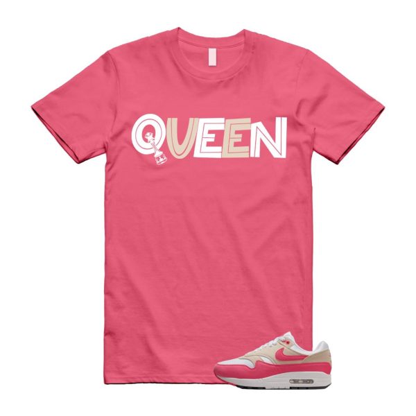 Air Max 1 Aster Pink Light Orewood Brown Black White T Shirt Match QUEEN Jezsport.com