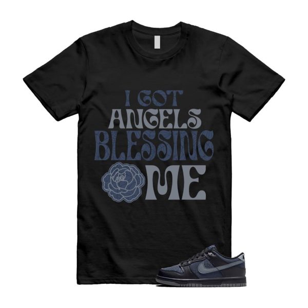 Dunk Black Symbiote Suit Dark Blue Smoke Grey Low T Shirt Match ANGELS Jezsport.com