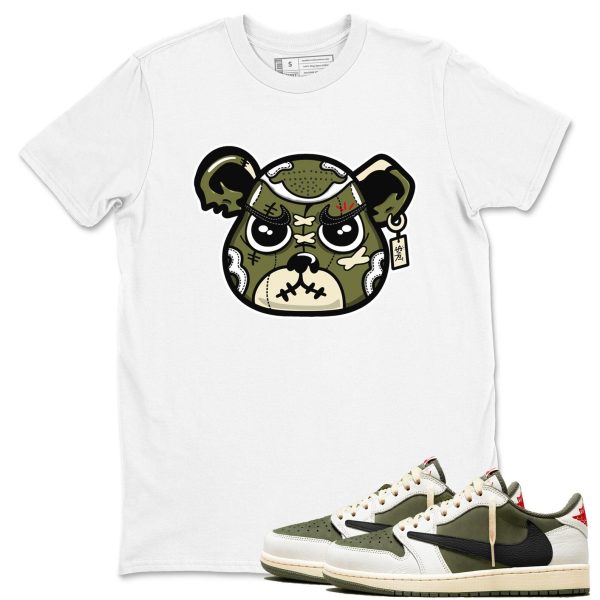 Sneaker Bear Face Unisex Shirts To Match Jordans 1s Travis x Medium Olive Jezsport.com