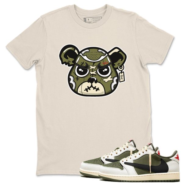 Sneaker Bear Face Unisex Shirts To Match Jordans 1s Travis x Medium Olive Jezsport.com