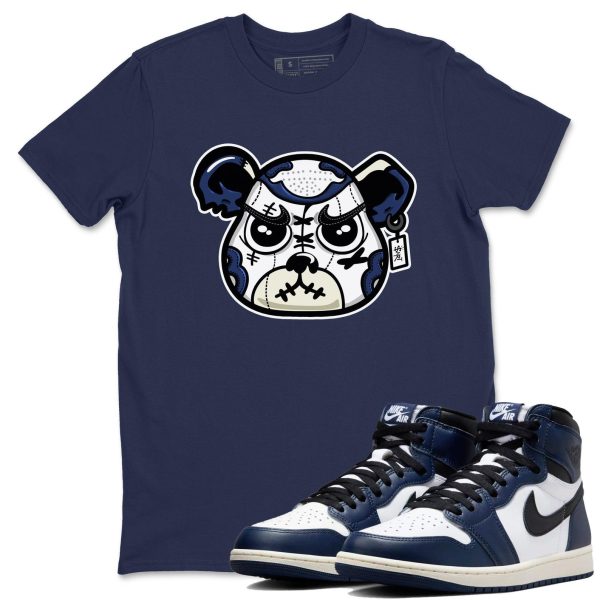 Sneaker Bear Face Unisex T Shirt To Match Jordans 1s High OG Midnight Navy Jezsport.com