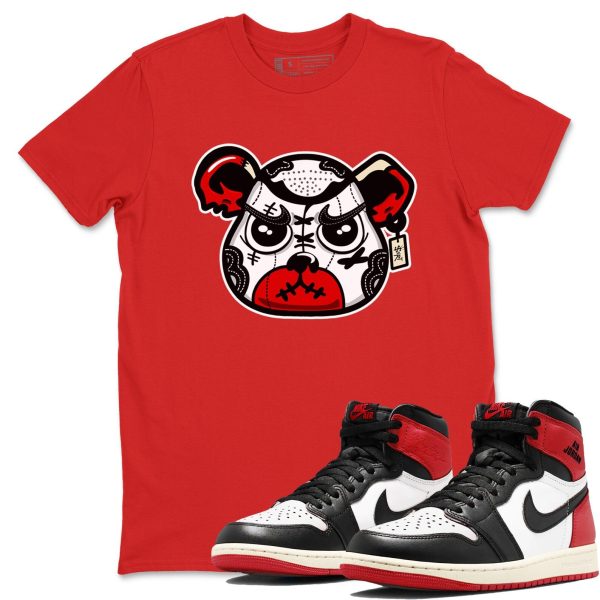 Sneaker Bear Face Unisex Shirts To Match Jordans 1s High OG Black Toe Reimagined Jezsport.com