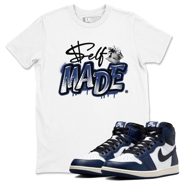 Self Made Unisex T Shirt To Match Jordans 1s High OG Midnight Navy Jezsport.com