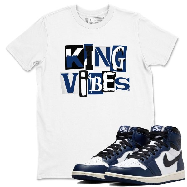 King Vibes Unisex T Shirt To Match Jordans 1s High OG Midnight Navy Jezsport.com