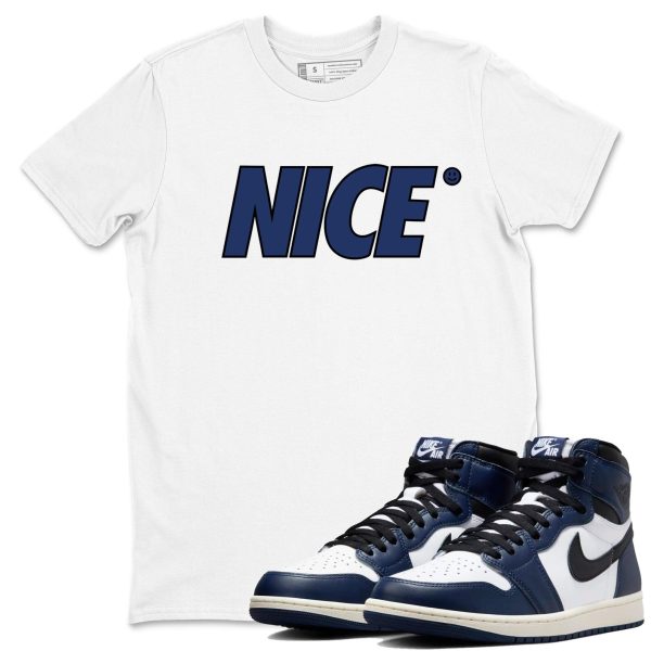 Nice Smile Sneaker T Shirt Unisex Cotton Sneaker Shirts To Match Jordans AJ1 High OG Midnight Navy Jezsport.com