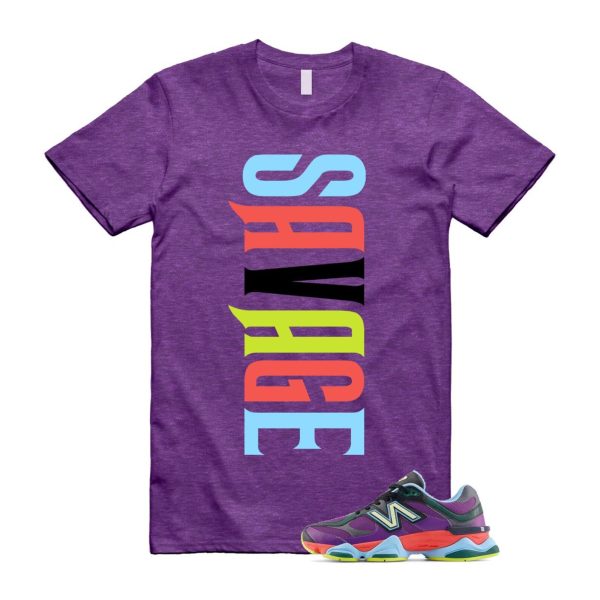 9060 Neon Nights Purple Red Blue Black T Shirt Match VERTSAV Jezsport.com