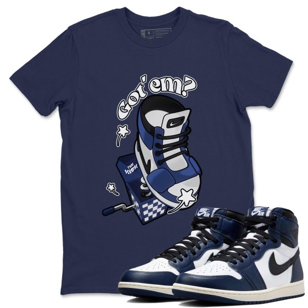 Shoe In The Box Sneaker T Shirts To Match Jordans AJ1 High OG Midnight Navy Jezsport.com