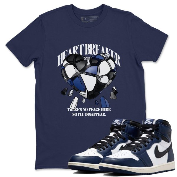 Heart Breaker Sneaker T Shirts To Match Jordans AJ1 High OG Midnight Navy Jezsport.com