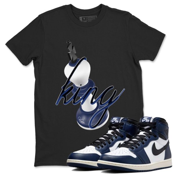 3D King Sneaker T Shirts To Match Jordans AJ1 High OG Midnight Navy Jezsport.com