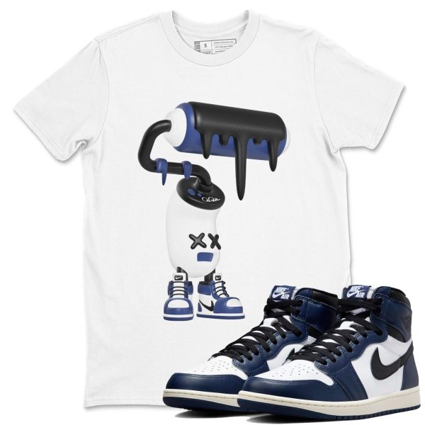 3D Paint Roller Sneaker To Match Jordans AJ1 High OG Midnight Navy Jezsport.com