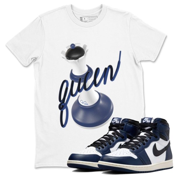 3D Queen SneakerT Shirts To Match Jordans AJ1 High OG Midnight Navy Jezsport.com