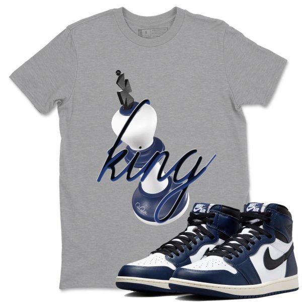 3D King Sneaker T Shirts To Match Jordans AJ1 High OG Midnight Navy Jezsport.com