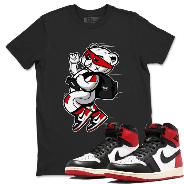 Thief Bear Sneaker T Shirts To Match Jordans 1s High OG Black Toe Reimagined Jezsport.com