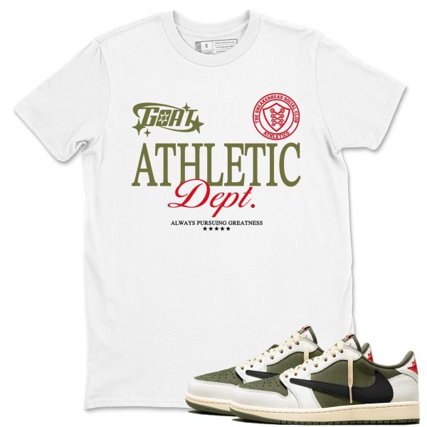 Goat Athletic Dept Sneaker T Shirts To Match Jordans 1s Travis Medium Olive Jezsport.com