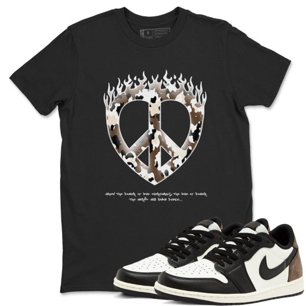 Love Peace T Shirts To Match Jordans Streetwear 1s Low Mocha Jezsport.com