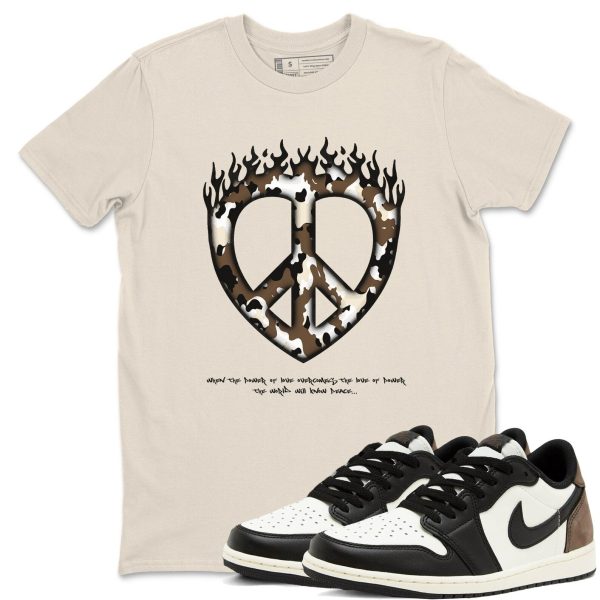 Love Peace T Shirts To Match Jordans Streetwear 1s Low Mocha Jezsport.com