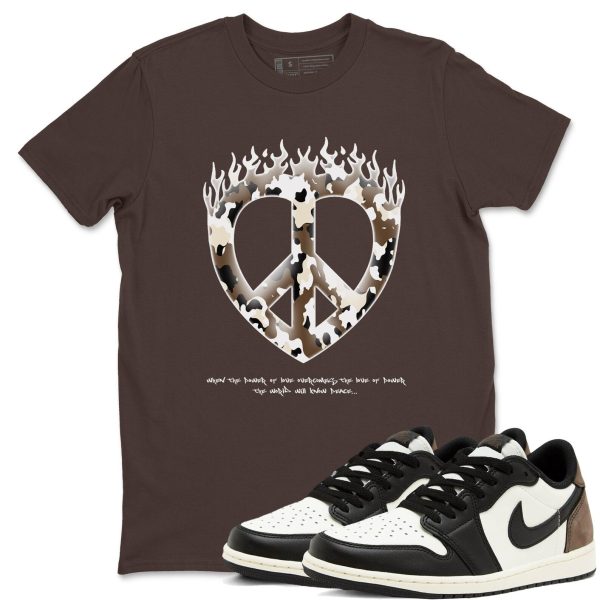 Love Peace T Shirts To Match Jordans Streetwear 1s Low Mocha Jezsport.com