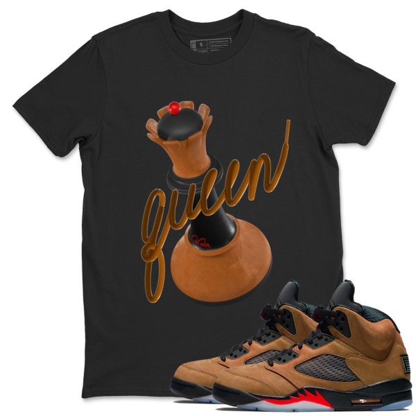 3D Queen T Shirts To Match Jordans Streetwear AJ5 Retro Archaeo Brown Jezsport.com