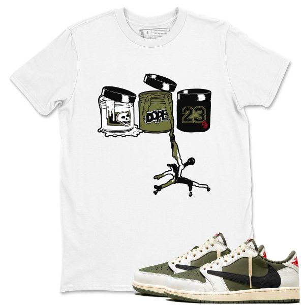 Sneaker Paint Unisex T Shirt To Match Jordans 1s Travis x Medium Olive Jezsport.com