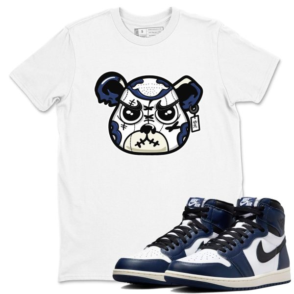 Sneaker Bear Face Unisex T Shirt To Match Jordans 1s High OG Midnight Navy Jezsport.com