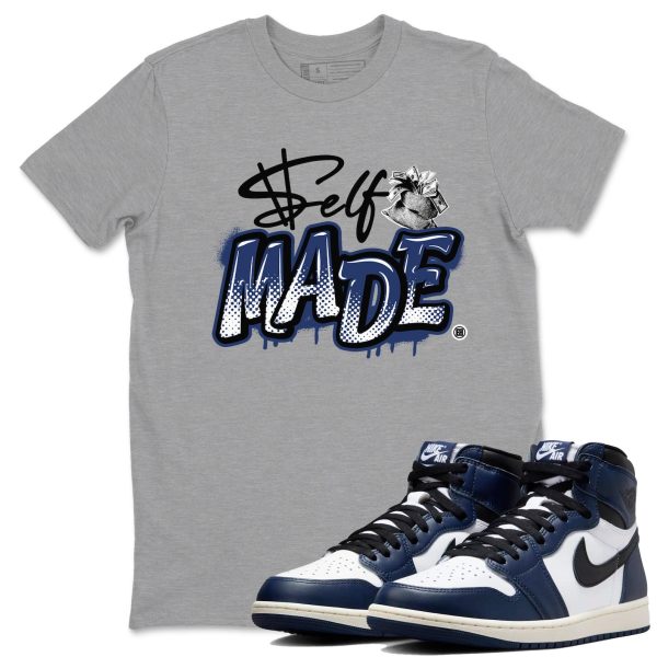 Self Made Unisex T Shirt To Match Jordans 1s High OG Midnight Navy Jezsport.com