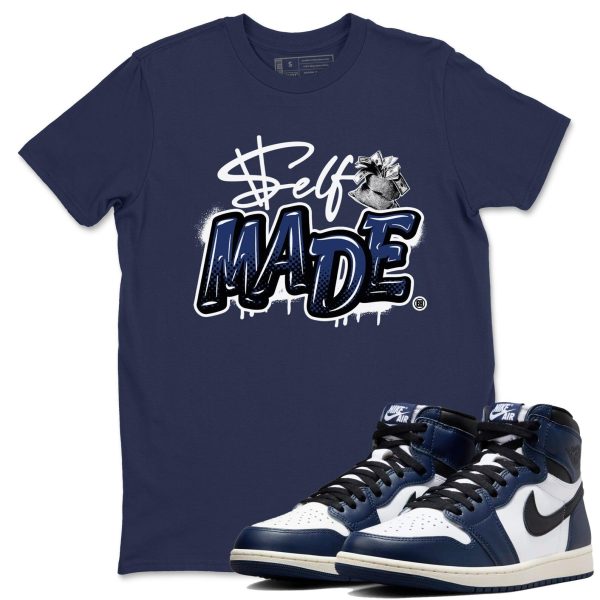 Self Made Unisex T Shirt To Match Jordans 1s High OG Midnight Navy Jezsport.com