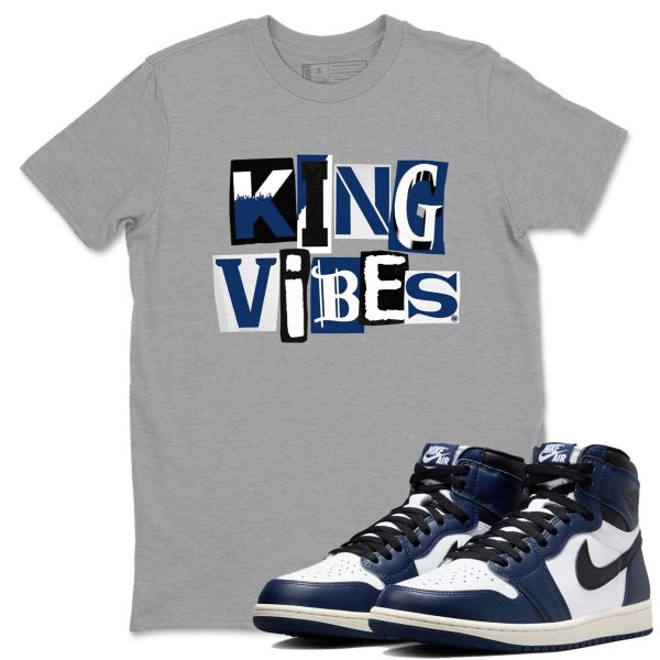 King Vibes Unisex T Shirt To Match Jordans 1s High OG Midnight Navy Jezsport.com