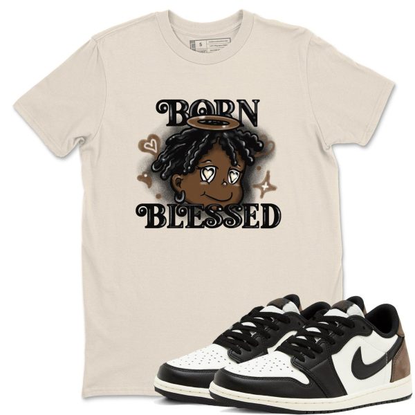 Born Blessed Sneaker T Shirt Unisex Cotton Sneaker Shirts To Match Jordans AJ1 High OG Midnight Navy Jezsport.com