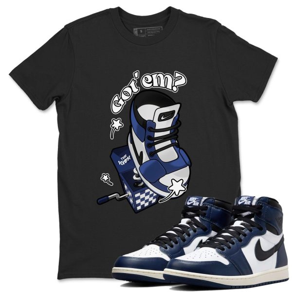 Shoe In The Box Sneaker T Shirts To Match Jordans AJ1 High OG Midnight Navy Jezsport.com