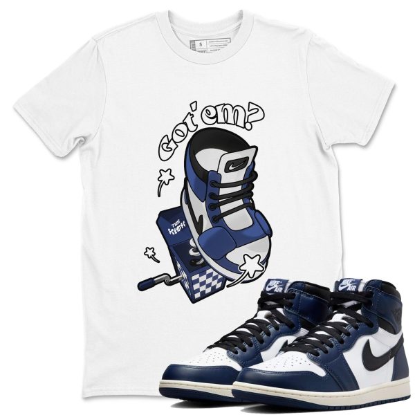 Shoe In The Box Sneaker T Shirts To Match Jordans AJ1 High OG Midnight Navy Jezsport.com