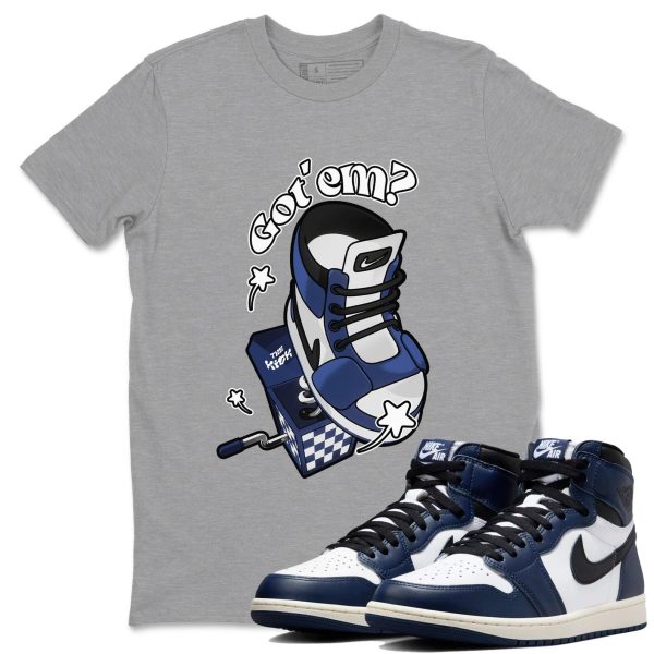 Shoe In The Box Sneaker T Shirts To Match Jordans AJ1 High OG Midnight Navy Jezsport.com