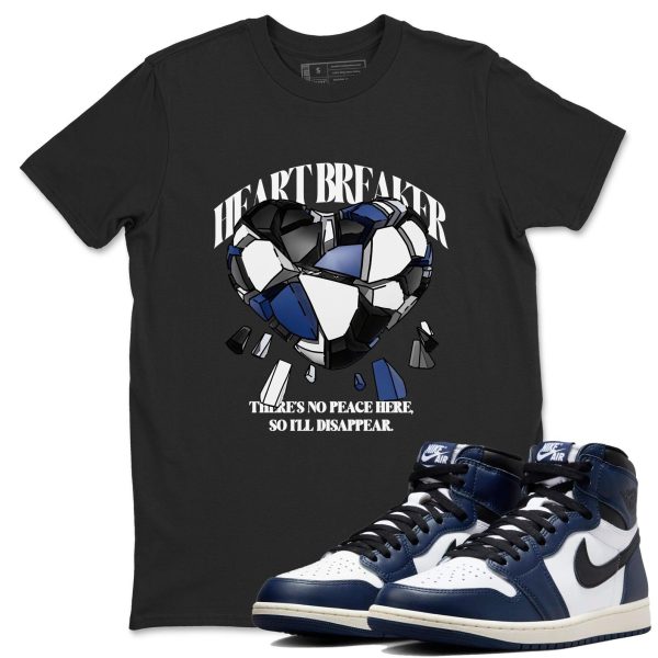 Heart Breaker Sneaker T Shirts To Match Jordans AJ1 High OG Midnight Navy Jezsport.com