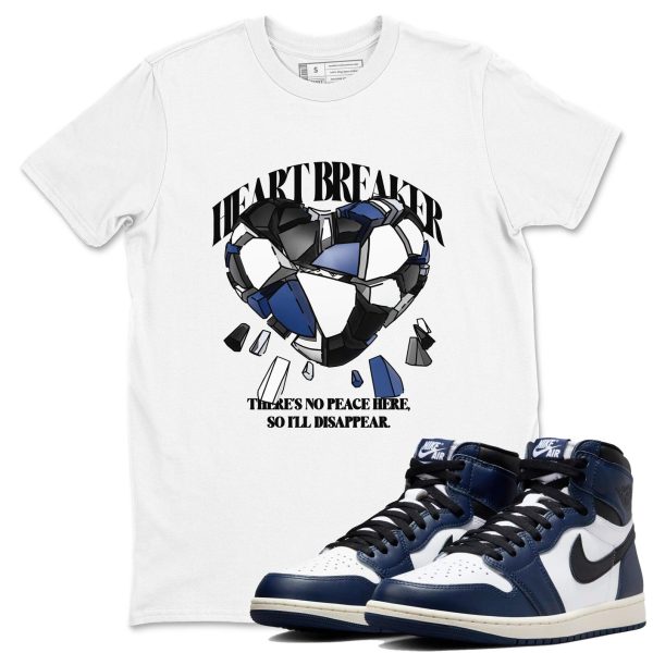 Heart Breaker Sneaker T Shirts To Match Jordans AJ1 High OG Midnight Navy Jezsport.com