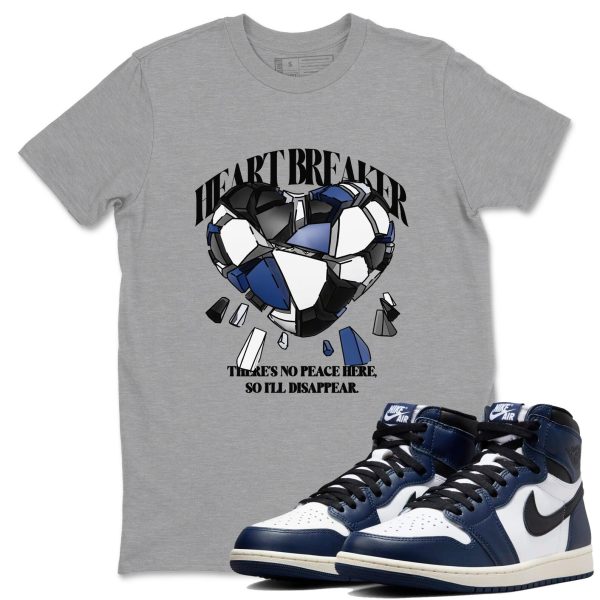 Heart Breaker Sneaker T Shirts To Match Jordans AJ1 High OG Midnight Navy Jezsport.com