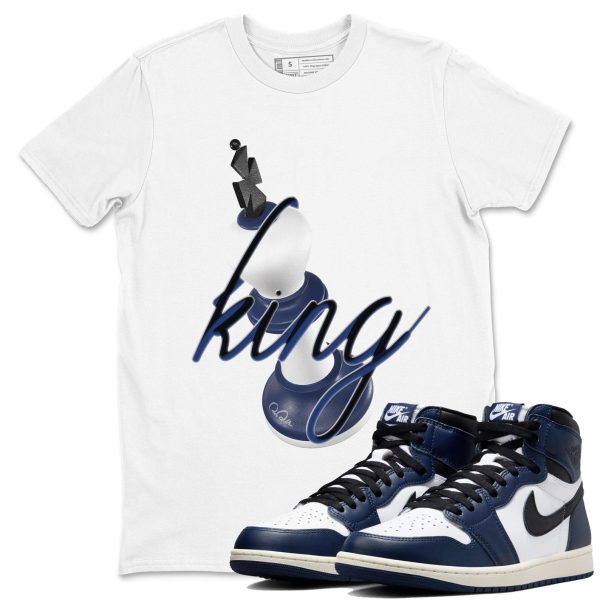 3D King Sneaker T Shirts To Match Jordans AJ1 High OG Midnight Navy Jezsport.com