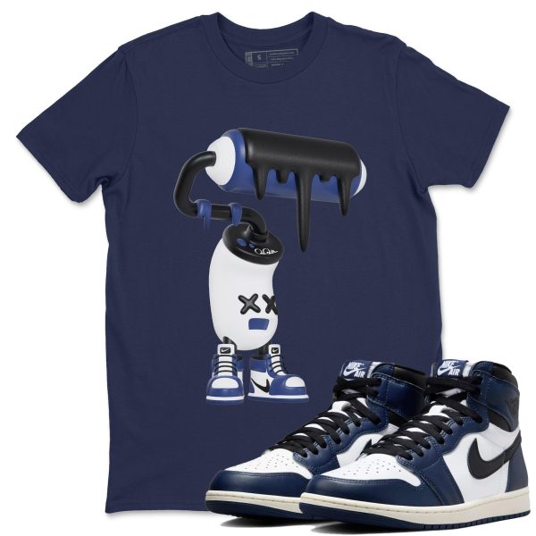 3D Paint Roller Sneaker To Match Jordans AJ1 High OG Midnight Navy Jezsport.com